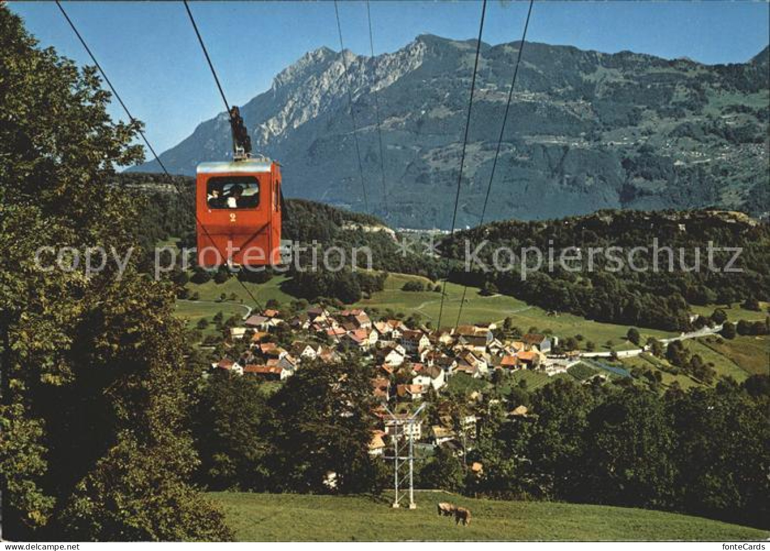 11715906 Oberschan Mit Seilbahn Kurhaus Alvier Und Drei Schwestern Oberschan - Sonstige & Ohne Zuordnung