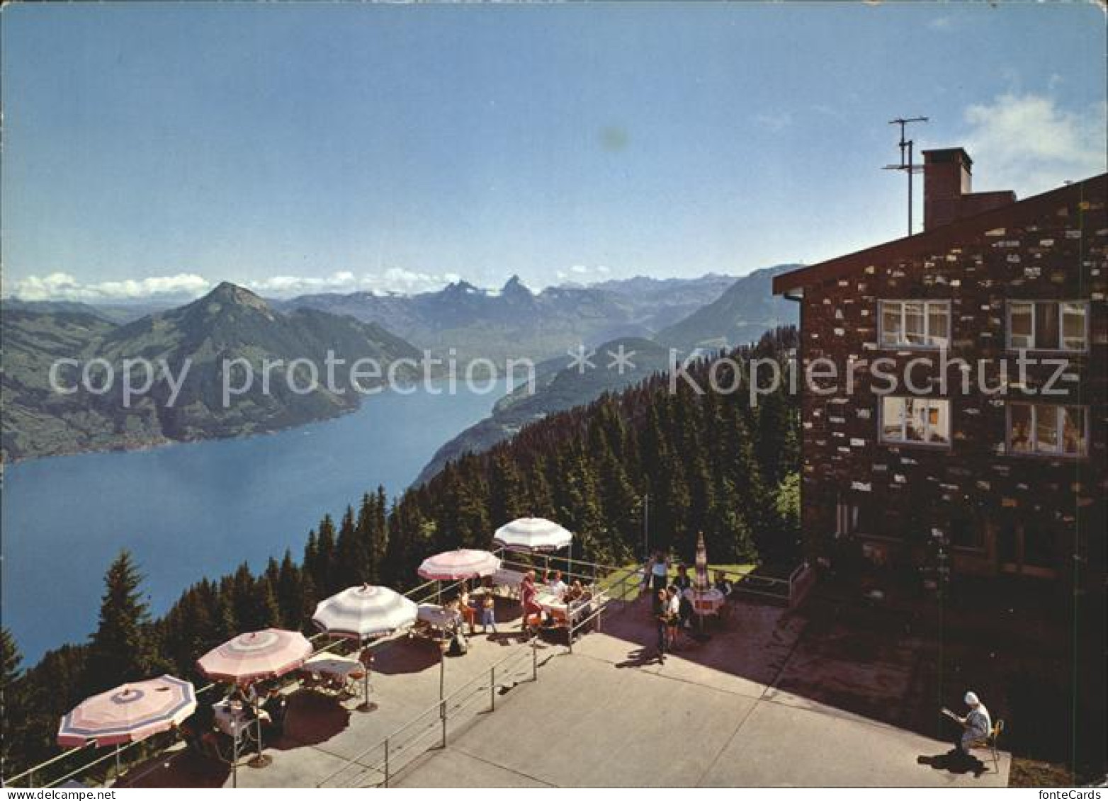 11715856 Beckenried Klewenalp Hotels Chalet Guggeregg Bahn Restaurant Terrasse B - Sonstige & Ohne Zuordnung