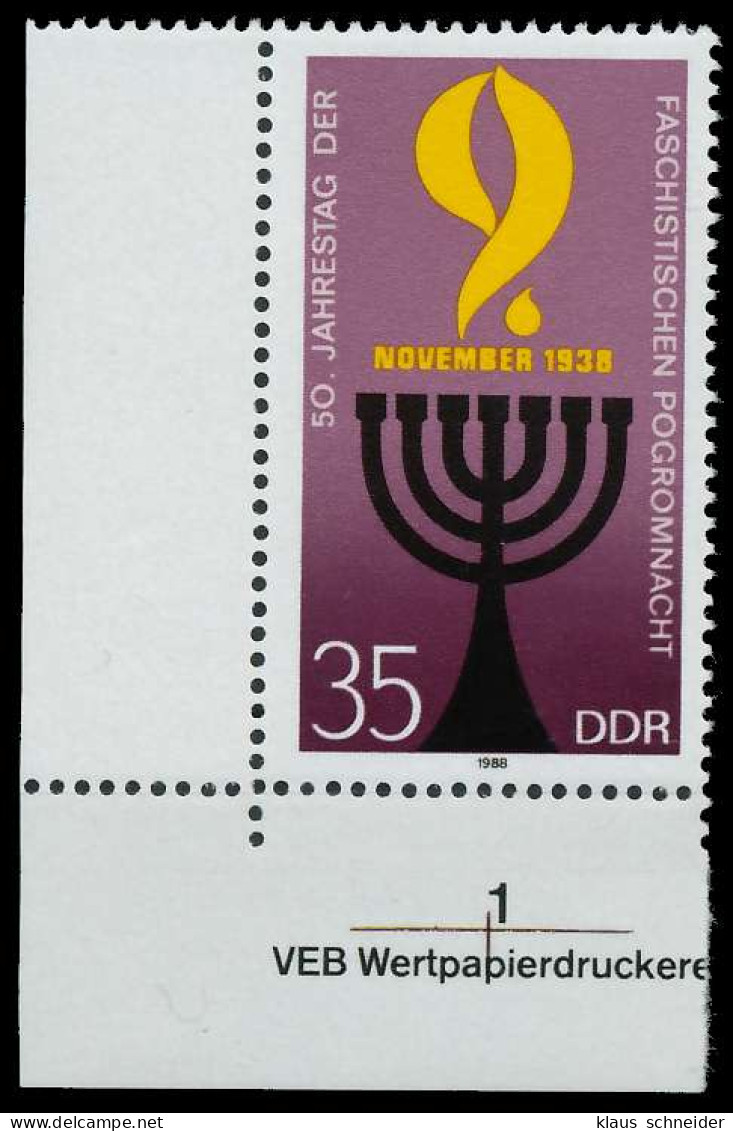 DDR 1988 Nr 3208 Postfrisch ECKE-ULI X0DE09A - Unused Stamps
