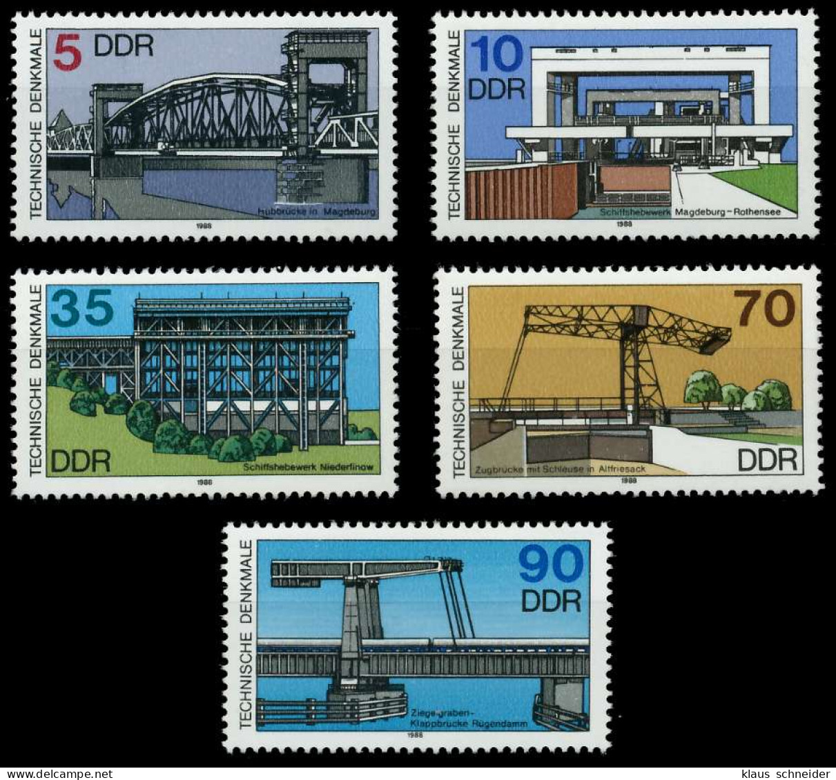 DDR 1988 Nr 3203-3207 Postfrisch SB74E86 - Neufs
