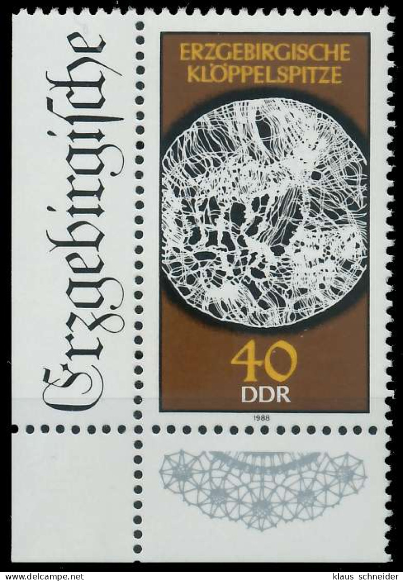 DDR 1988 Nr 3218 Postfrisch ECKE-ULI X0DE1F2 - Neufs
