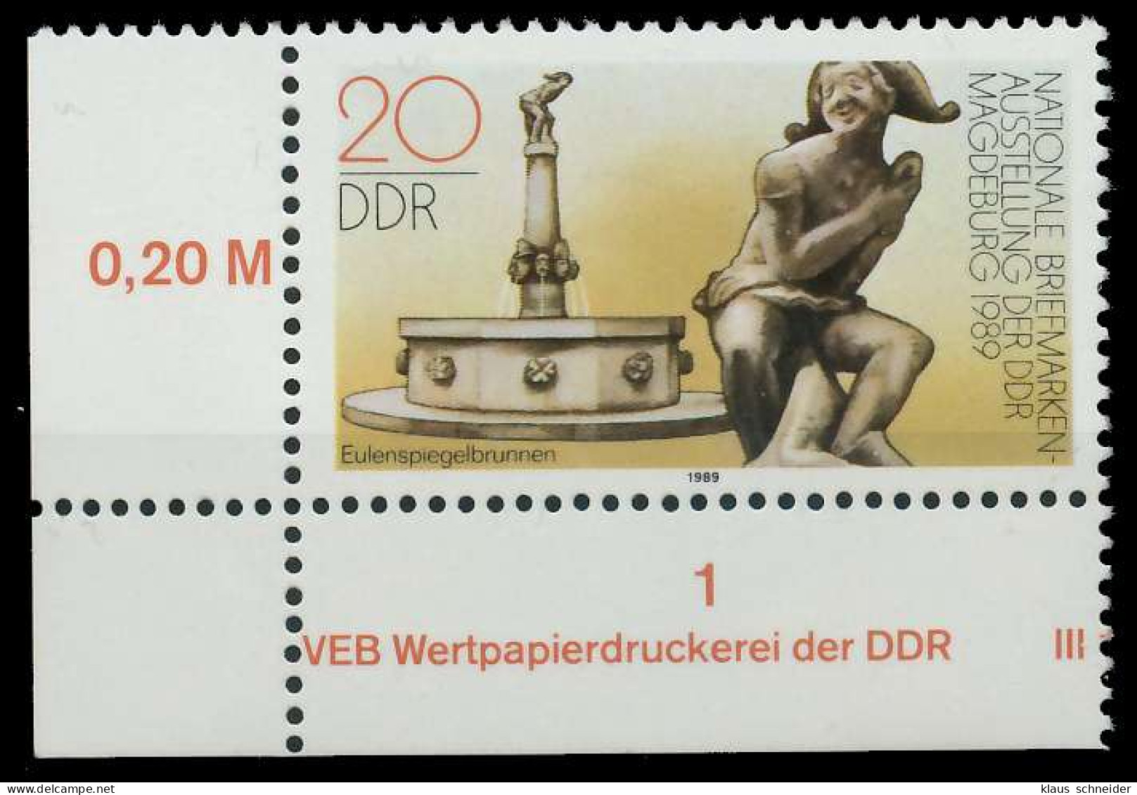 DDR 1989 Nr 3265 Postfrisch ECKE-ULI X0E4016 - Ungebraucht