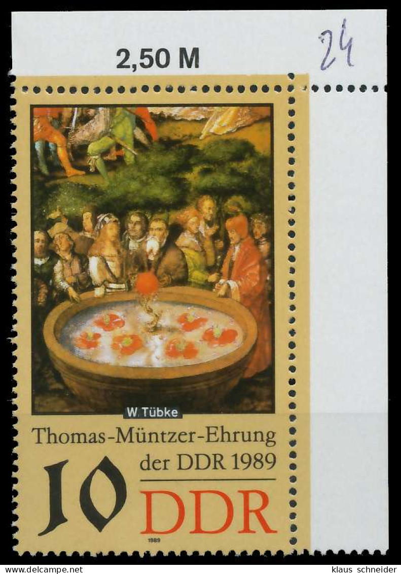 DDR 1989 Nr 3270 Postfrisch ECKE-ORE X0E4062 - Unused Stamps