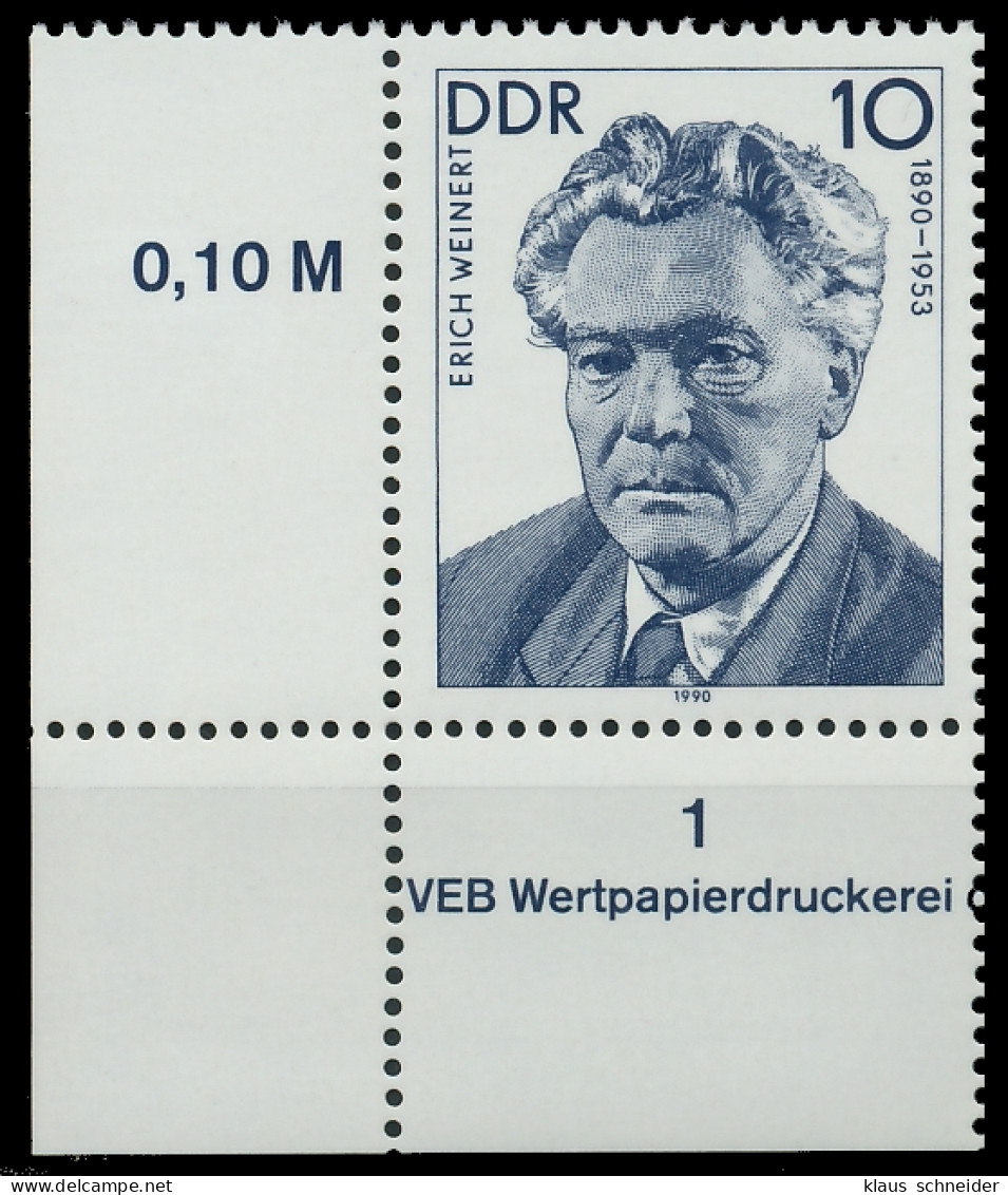 DDR 1990 Nr 3301 Postfrisch ECKE-ULI SB7B89E - Unused Stamps