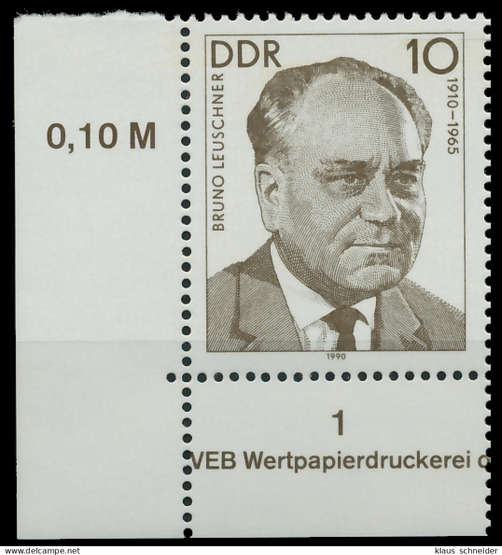 DDR 1990 Nr 3300 Postfrisch ECKE-ULI SB7B89A - Neufs