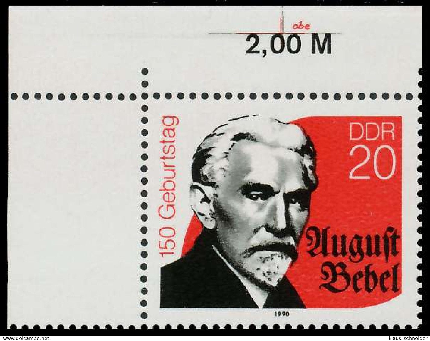 DDR 1990 Nr 3310 "obe" Postfrisch ECKE-OLI SB7B90A - Unused Stamps