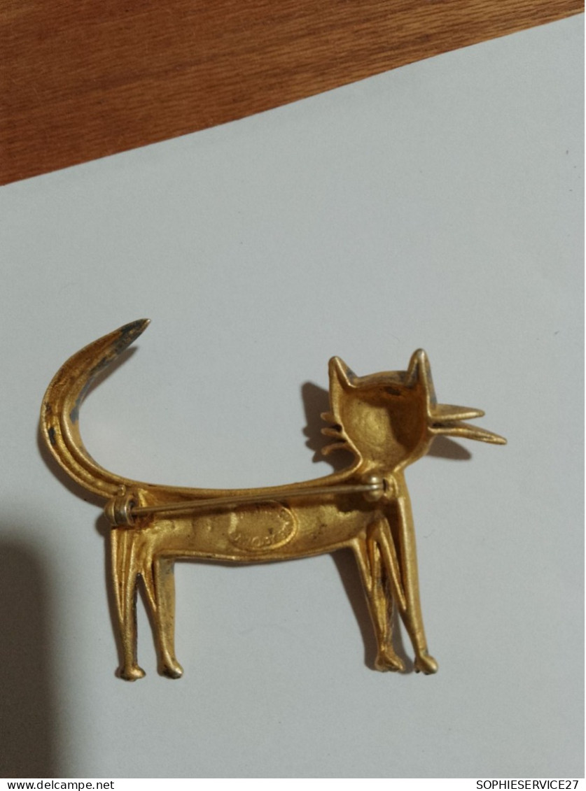 T2 // BROCHE CHAT EN METAL DORE JEAN COCTEAU - Spille