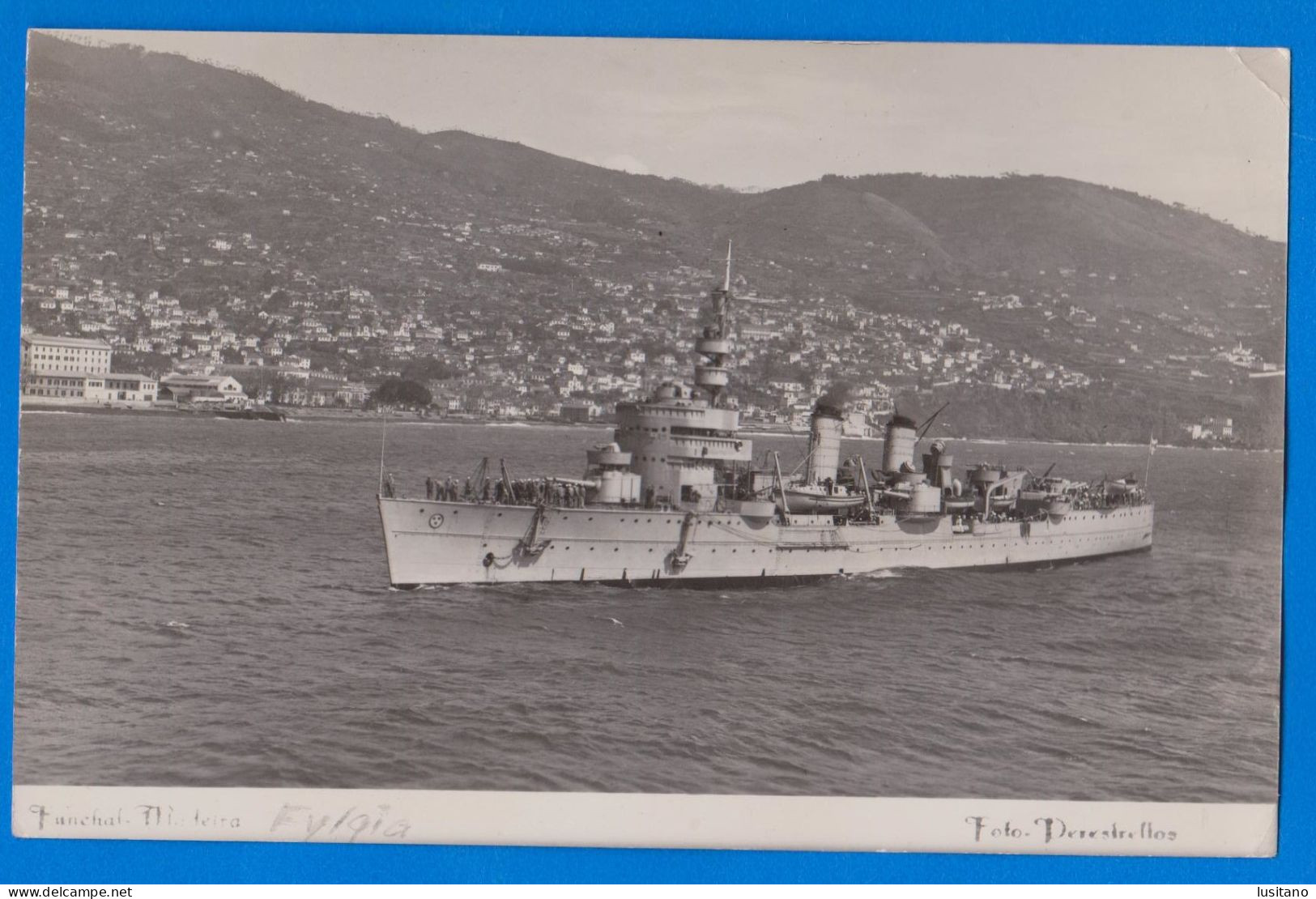 Madeira, Funchal, H.M. Fylgia Swden Cruiser War Ship, Postal Fotográfico, Portugal - Madeira