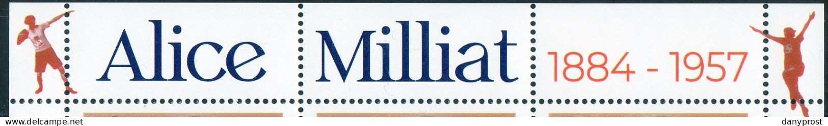 FR 2024-  Haut Titré Illustré "ALICE MILLIAT - 1884.1957 " 1 Bande 3ex à 1.29 €  - Neuf** - Ungebraucht