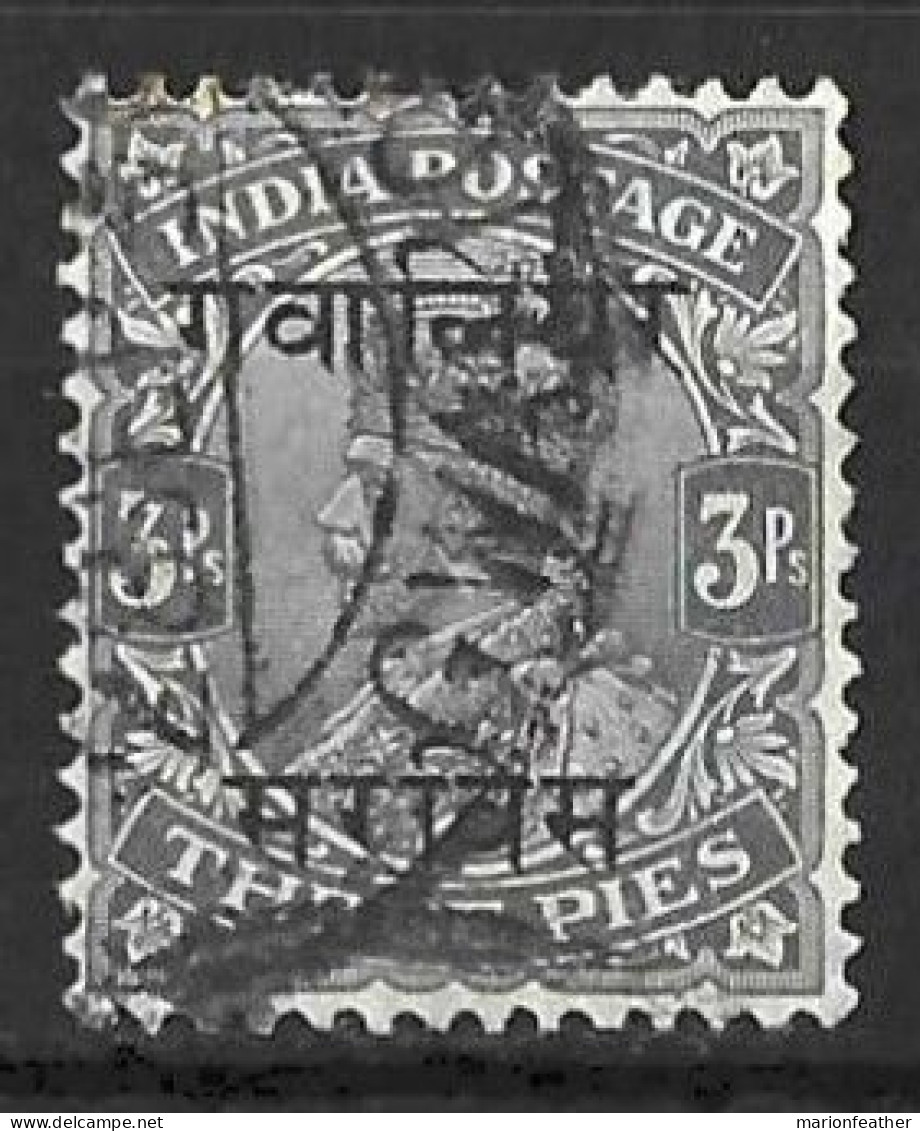 INDIA...." GWALIOR.."....KING GEORGE V...(1910-36..).....OFFICIAL.....3p......SG061.......CDS....VFU..... - Gwalior