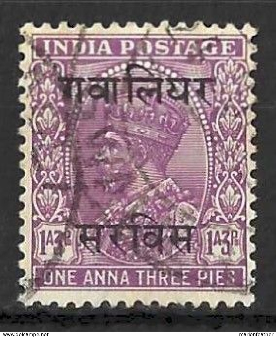 INDIA...." GWALIOR.."....KING GEORGE V...(1910-36..).....OFFICIAL.....1a.3p.....SG065.....CDS........USED...... - Gwalior