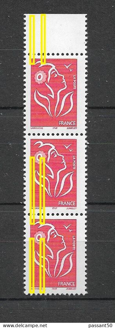 Lamouche TVP Rouge ITVF Type II YT 3734f : Saut De Phospho Et 2 Bandes Phospho à Gauche Et à Cheval. Rare, Voir Le Scan. - Unused Stamps