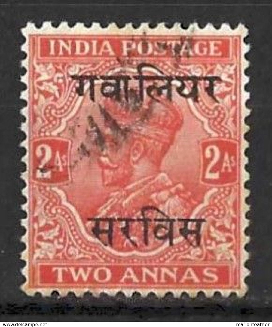 INDIA...." GWALIOR.."....KING GEORGE V...(1910-36..).....OFFICIAL.....2a......SG075..........USED...... - Gwalior