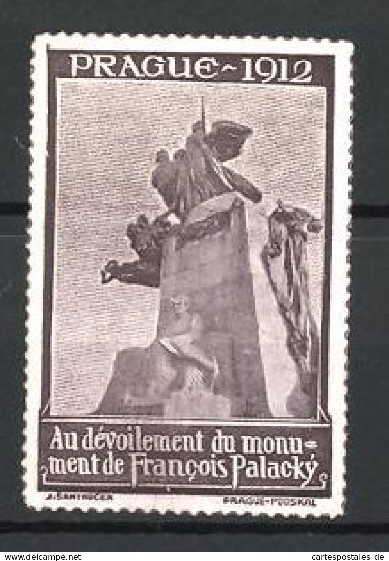 Reklamemarke Prague - Prag, Au Devoilement Du Monument De Francois Palacky 1912, Denkmal, Braun  - Vignetten (Erinnophilie)