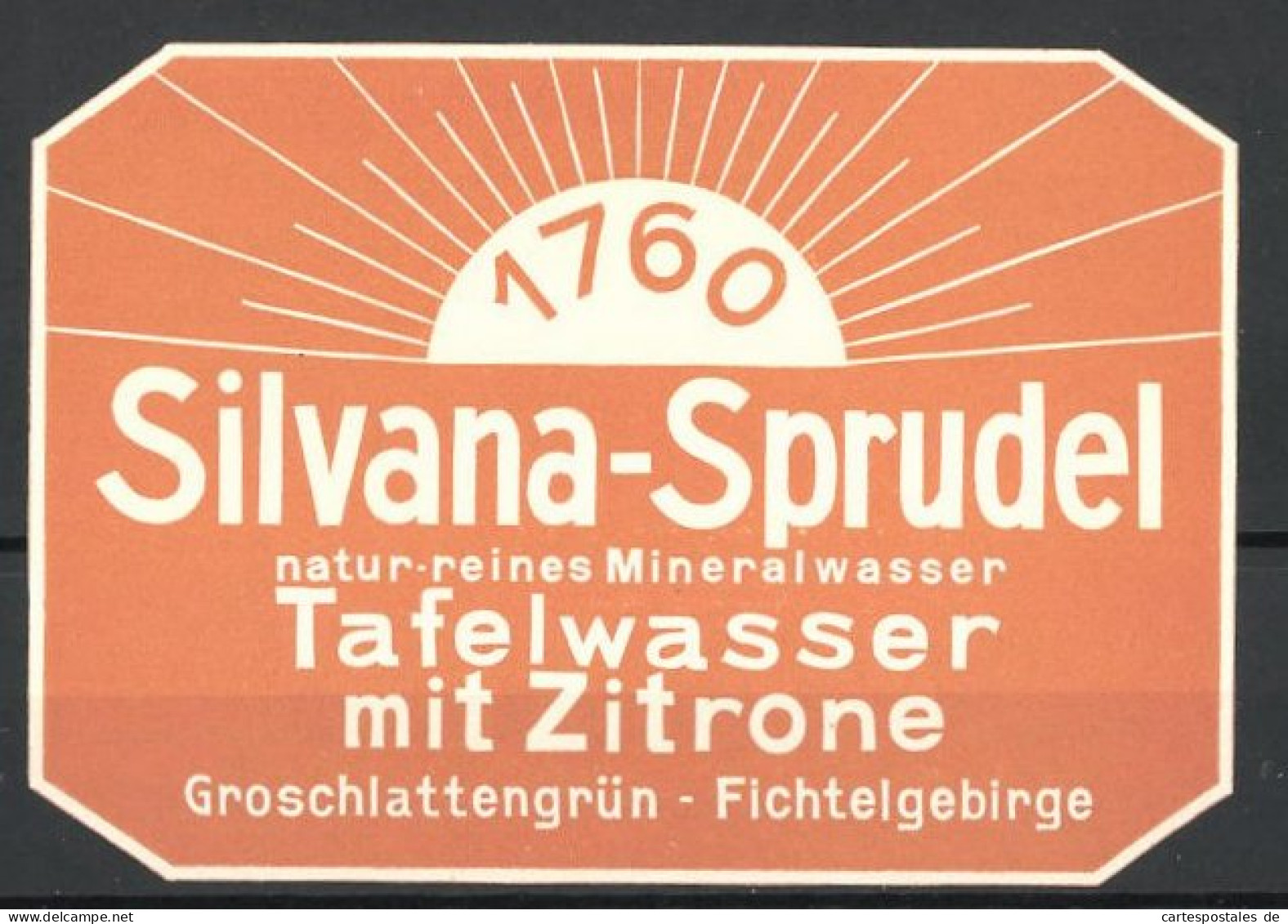 Präge-Reklamemarke Silvana-Sprudel, Tafelwasser Mit Zitrone Seit 1760  - Vignetten (Erinnophilie)