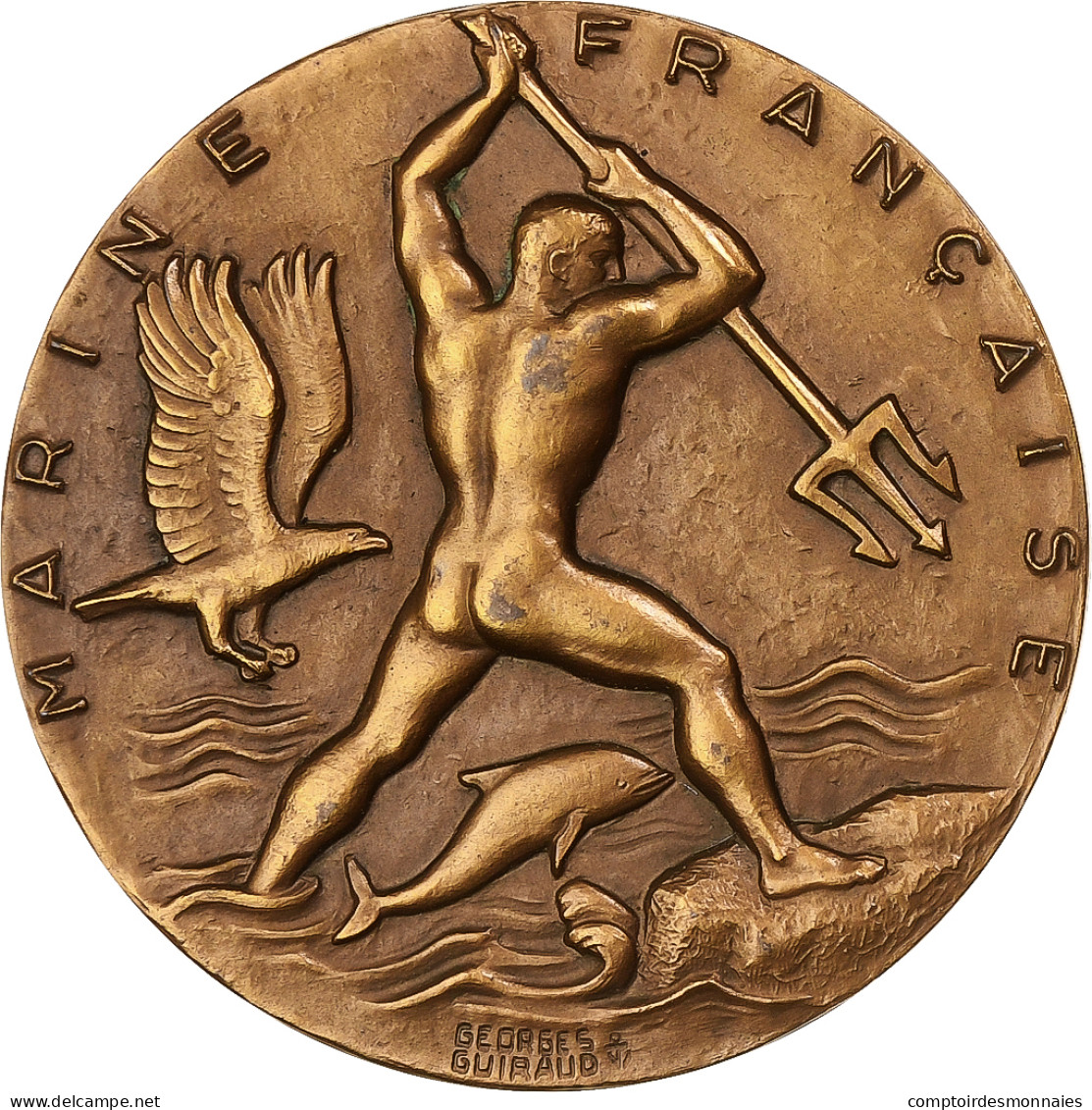 France, Médaille, Marine Nationale, Ecole Des Timoniers, Bronze, Guiraud, SPL - Autres & Non Classés