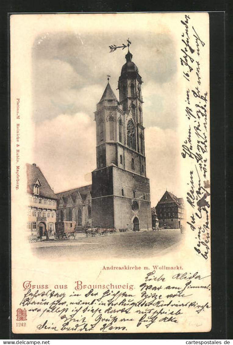 AK Braunschweig, Andreaskirche Mit Wollmarkt  - Braunschweig