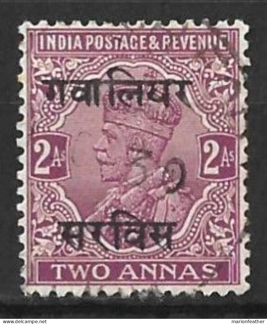 INDIA...." GWALIOR.."....KING GEORGE V...(1910-36..).....OFFICIAL.....2as......SG066..........USED...... - Gwalior