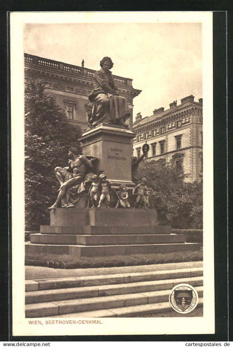 AK Deutscher Schulverein Nr. 209: Wien, Beethoven-Denkmal  - Guerra 1914-18