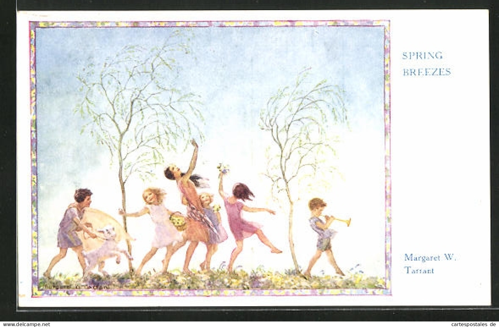 Künstler-AK Margaret W. Tarrant: Spring Breezes, Spielende Kinder  - Other & Unclassified