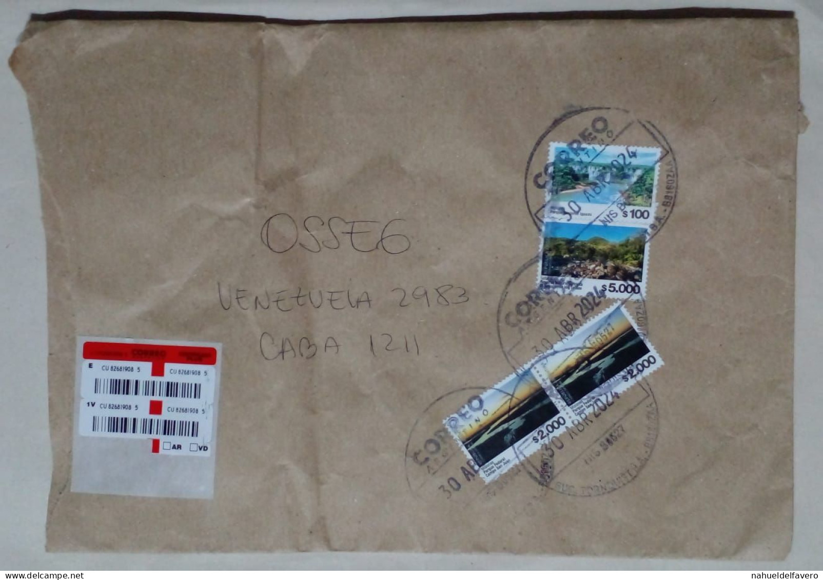 Argentine - Enveloppe Circulée Sur Le Thème Des Parcs Nationaux (2024) - Used Stamps