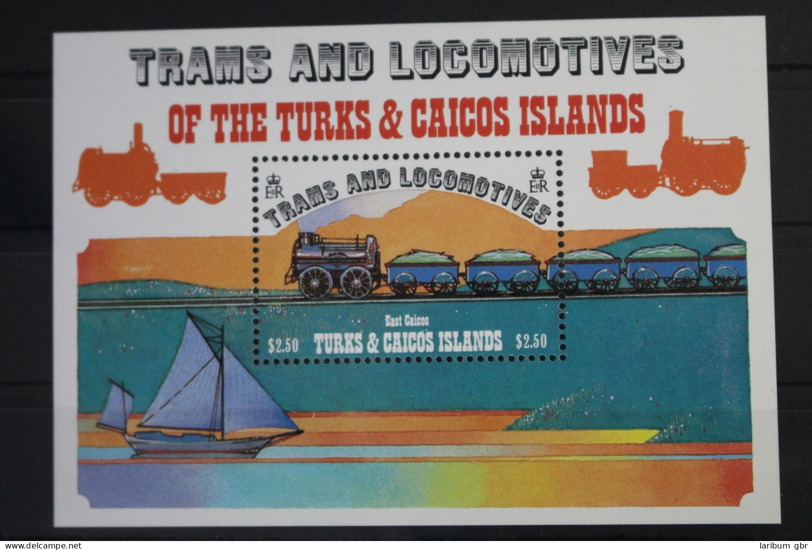 Turks- Und Caicosinseln Block 42 Mit 624 Postfrisch Eisenbahn #WF224 - Turks & Caicos (I. Turques Et Caïques)