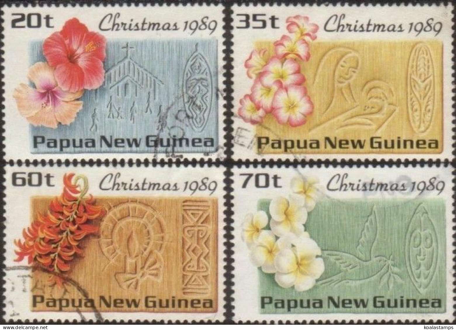 Papua New Guinea 1989 SG607-610 Christmas Set FU - Papouasie-Nouvelle-Guinée