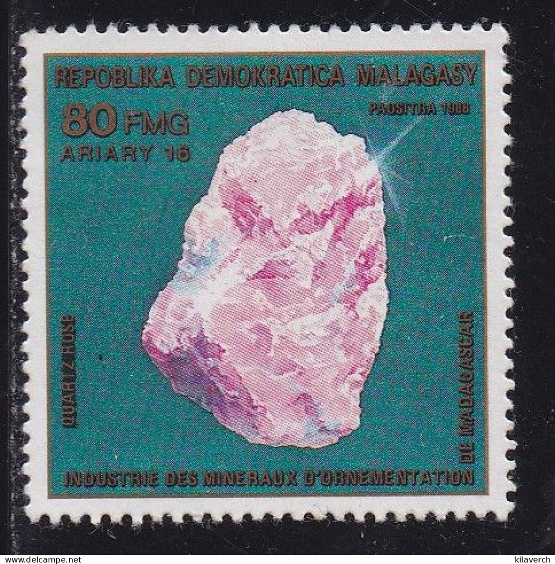 Madagascar 1988 - Roche : Quartz Rose - Madagaskar (1960-...)