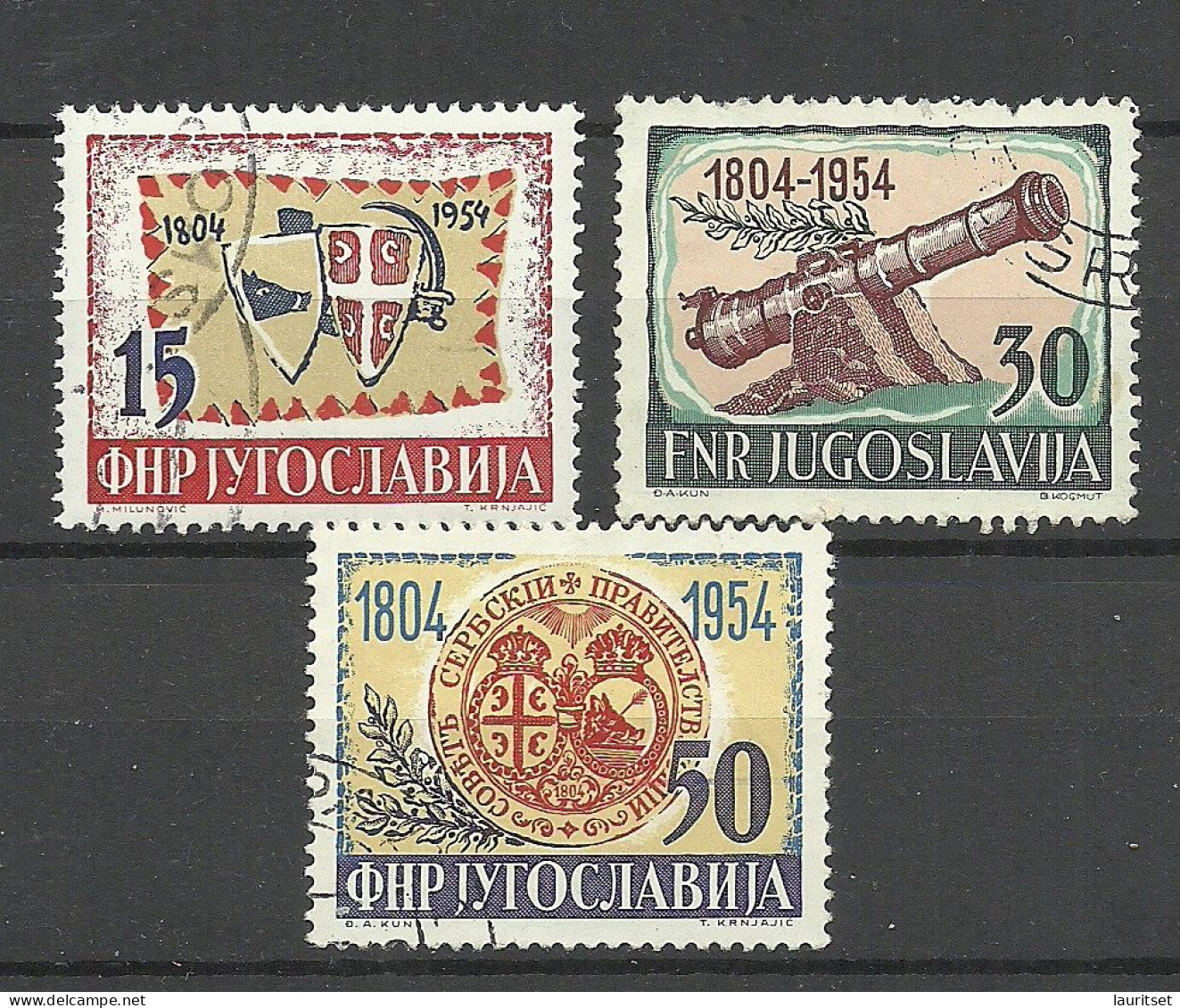 Jugoslawien JUGOSLAVIJA 1954 Michel 751 - 753 O - Gebraucht