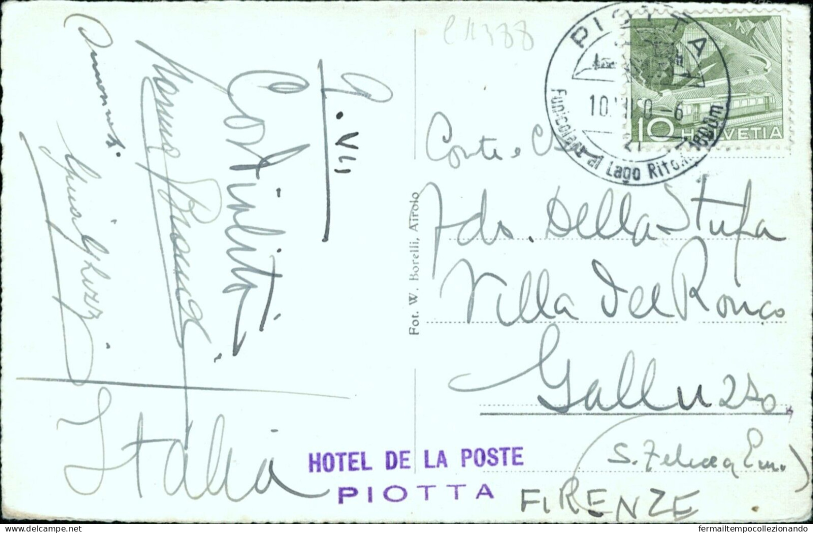 Cr388 Cartolina Piotta Svizzera Svitzerland Suisse - Other & Unclassified