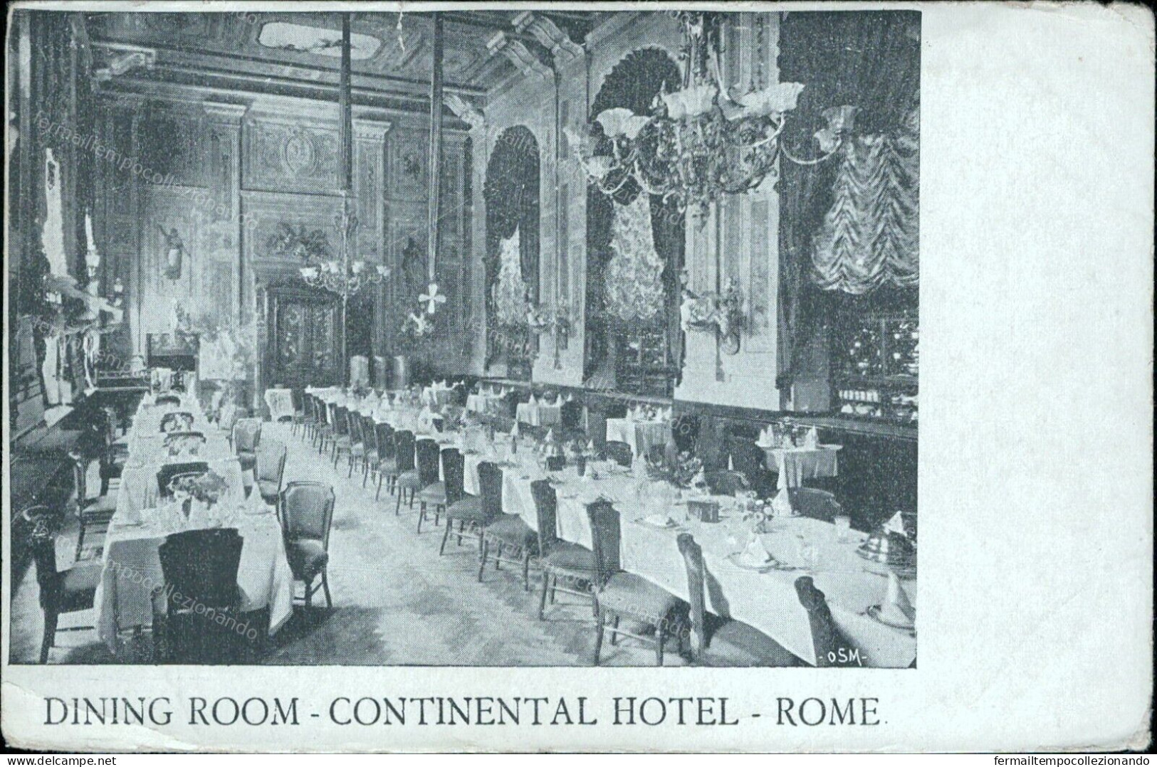 Cr389 Cartolina Rome Roma Citta' Dining Room Continental Hotel Inizio 900 Lazio - Autres & Non Classés