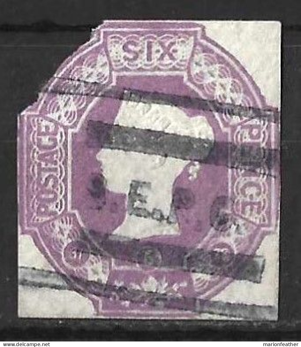 GB.....QUEEN VICTORIA...(1837-01..)..." 1870.."....EMBOSSED....6d.....3 CORNERS + I CUT OUT....USED.... - Gebraucht