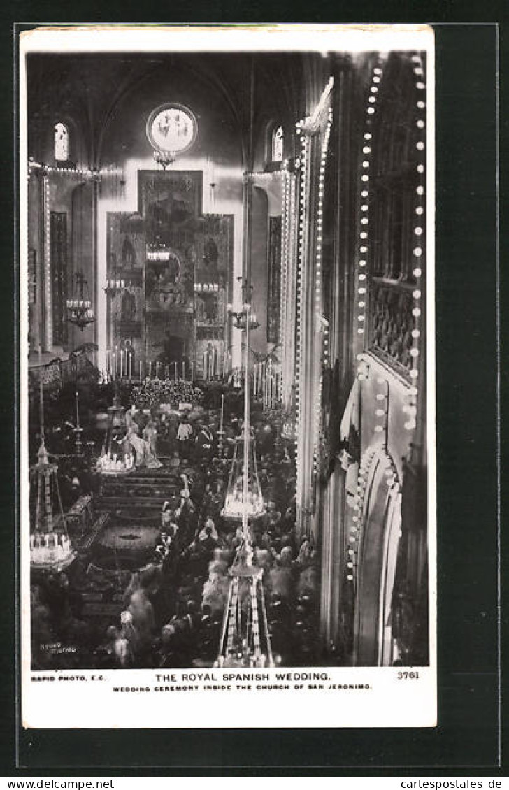 Postal The Royal Spanish Wedding - Wedding Ceremony Inside The Church Os San Jeronimo  - Royal Families