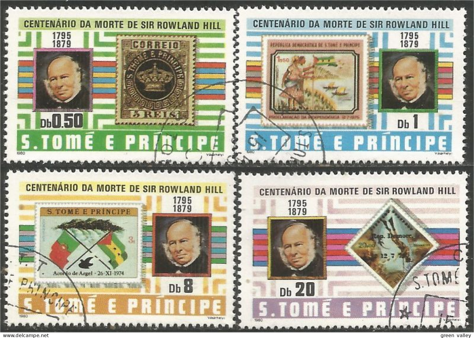 TT-31 Sao Tome Principe Rowland Hill - Briefmarken Auf Briefmarken