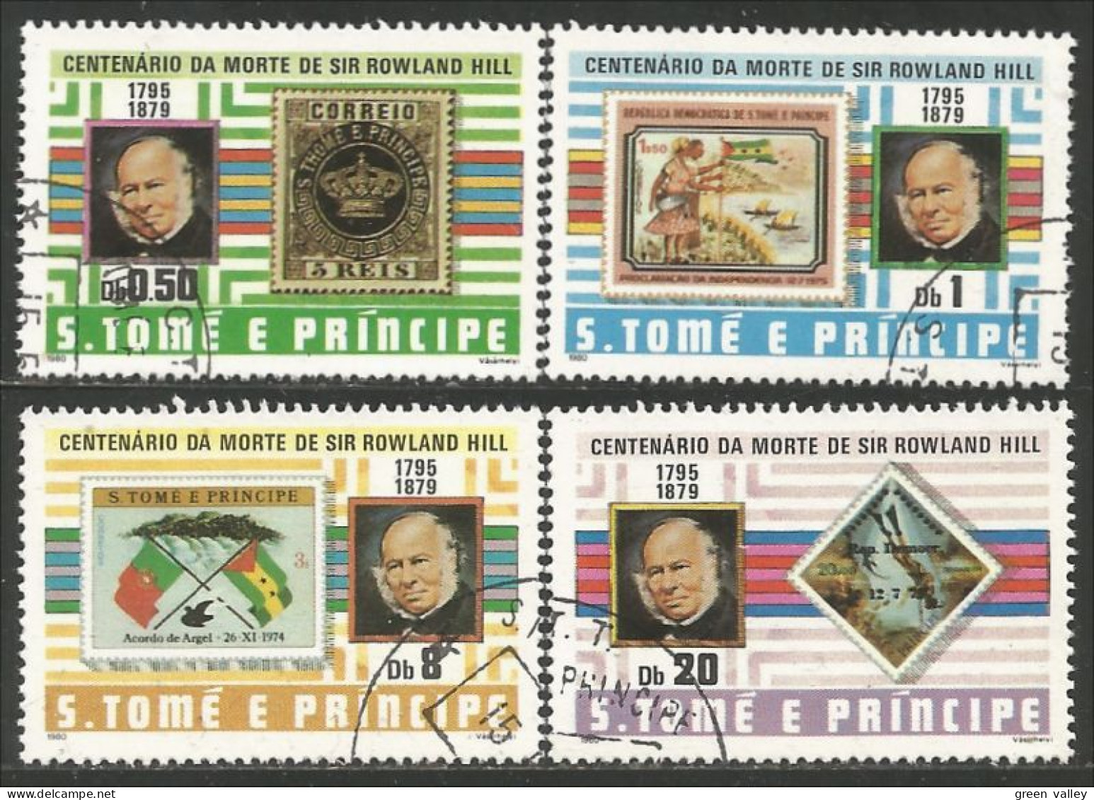 TT-32 Sao Tome Principe Rowland Hill - Briefmarken Auf Briefmarken