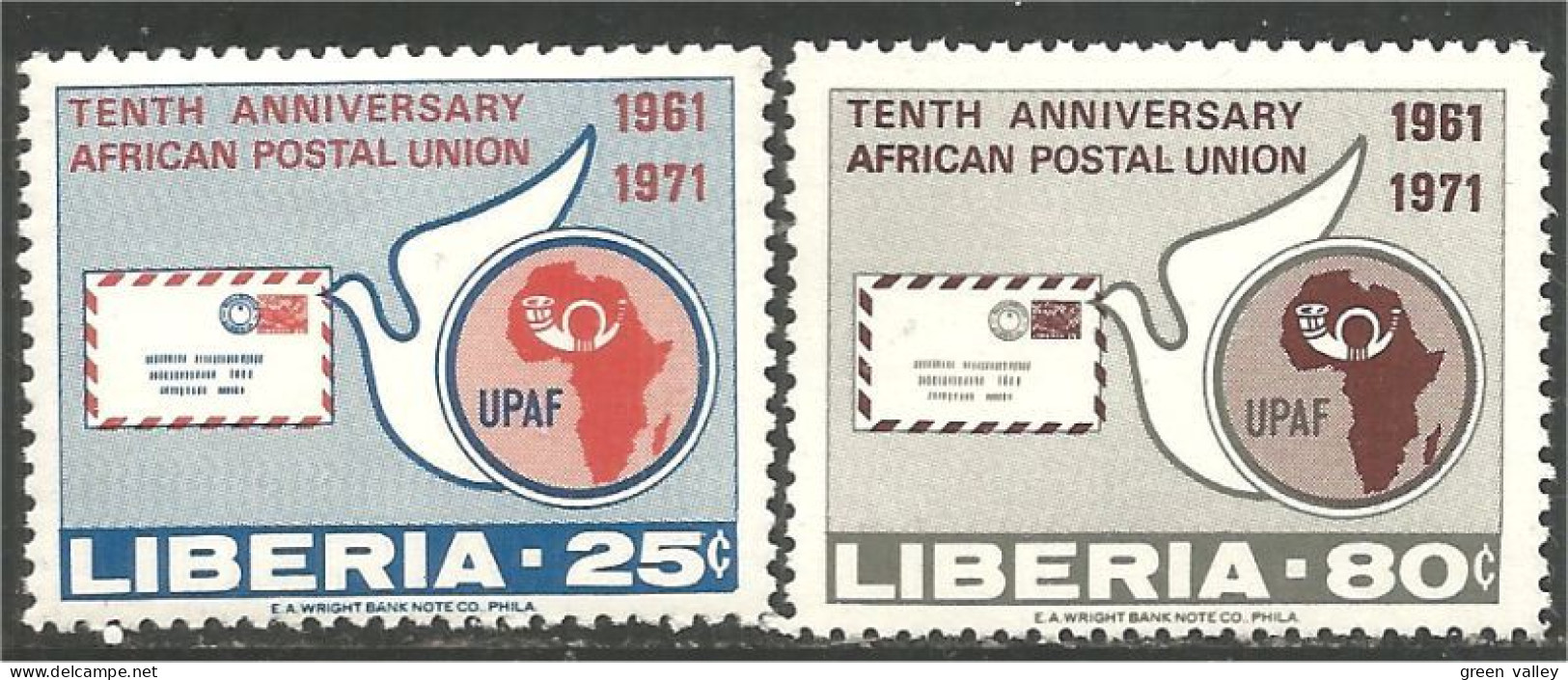 TT-17b Liberia Anniversary African Postal Union MNH ** Neuf SC - Briefmarken Auf Briefmarken