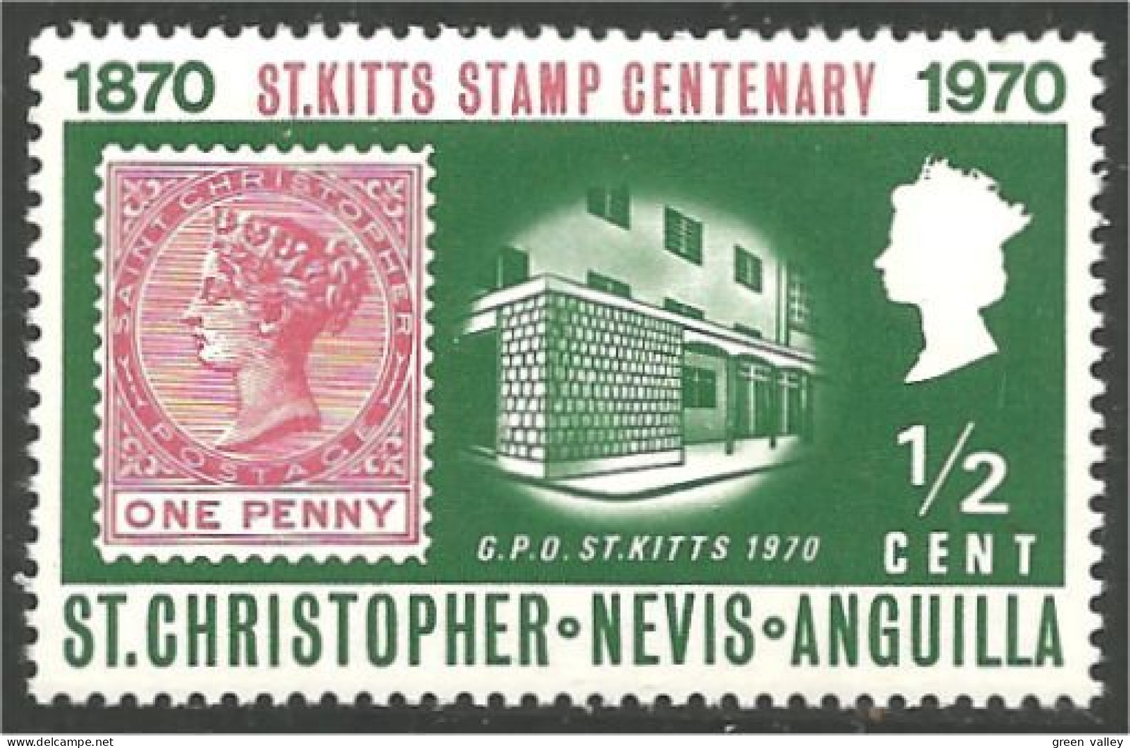 TT-16 St Kitts Centenaire Timbre Stamp Centenary MNH ** Neuf SC - Briefmarken Auf Briefmarken