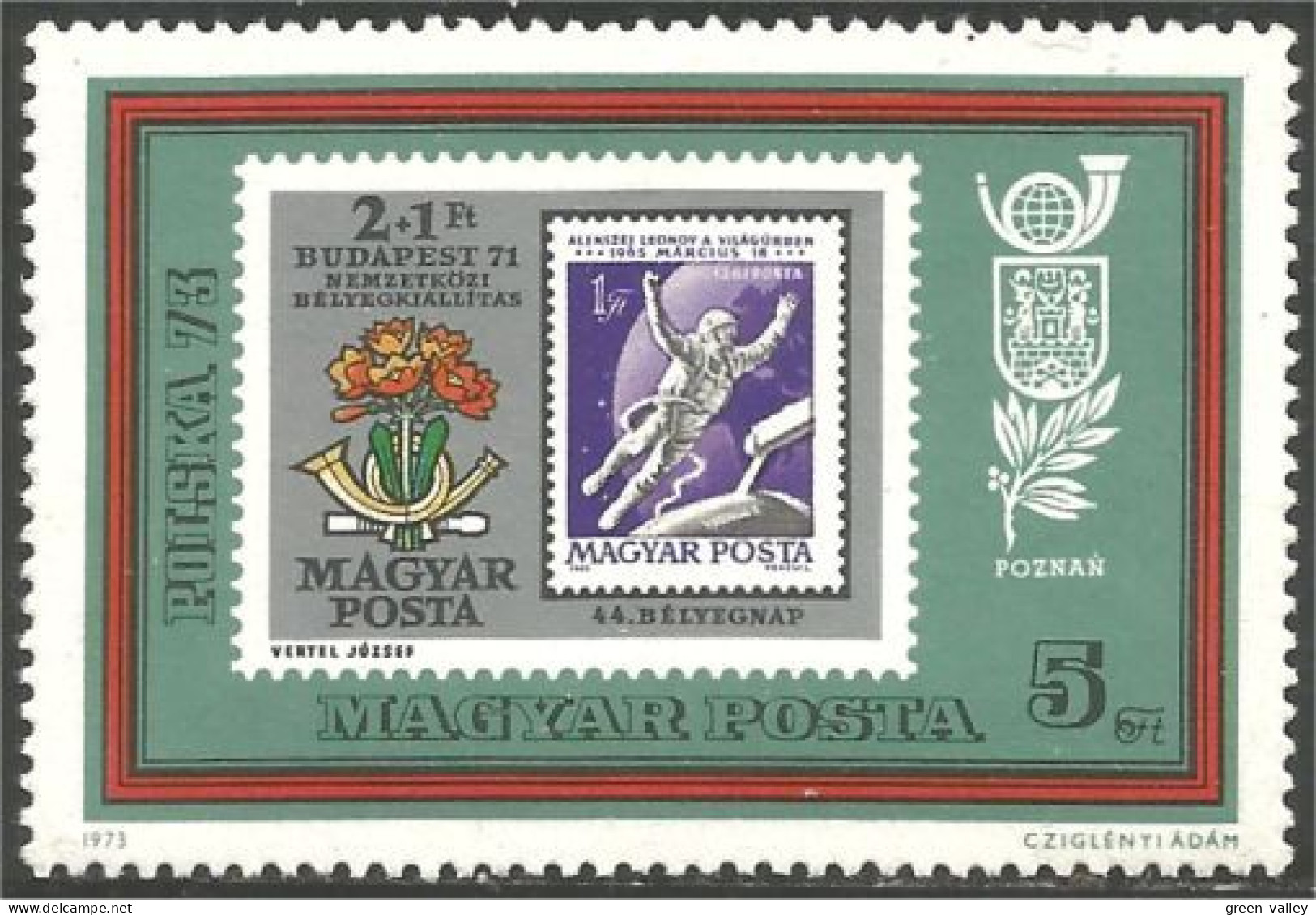 TT-12 Hongrie Polska 1973 MNH ** Neuf SC - Briefmarken Auf Briefmarken