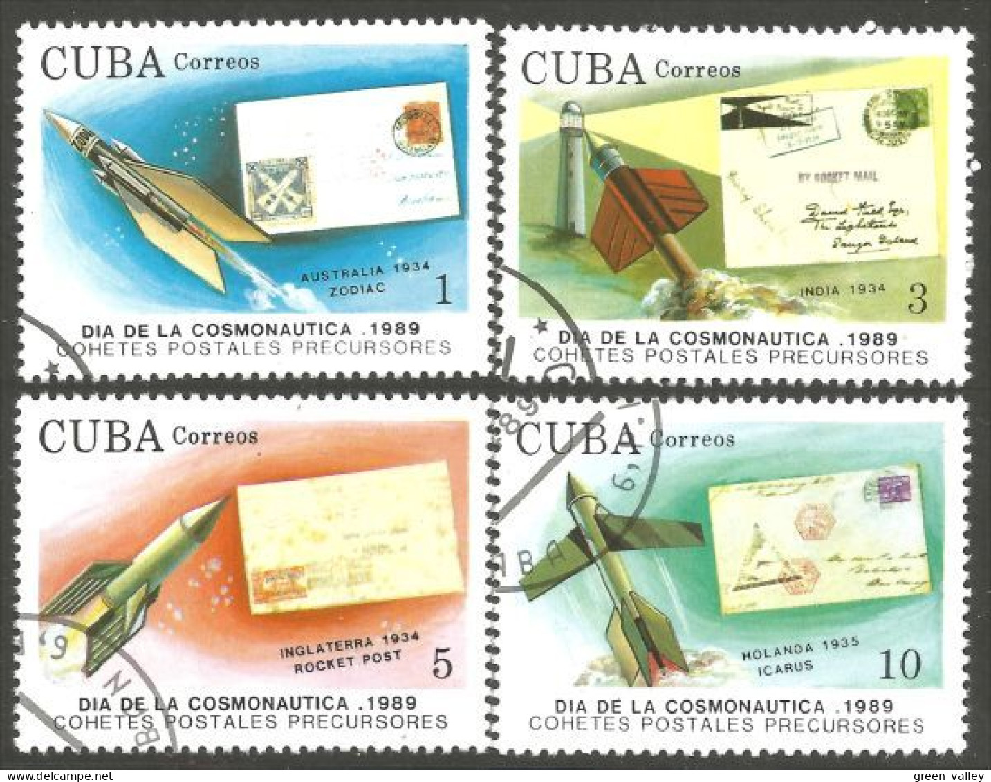 TT-4 Cuba Espace Space Fusée Rocket Stamps Timbres Briefmarken Francobollo Sellos - Stamps On Stamps