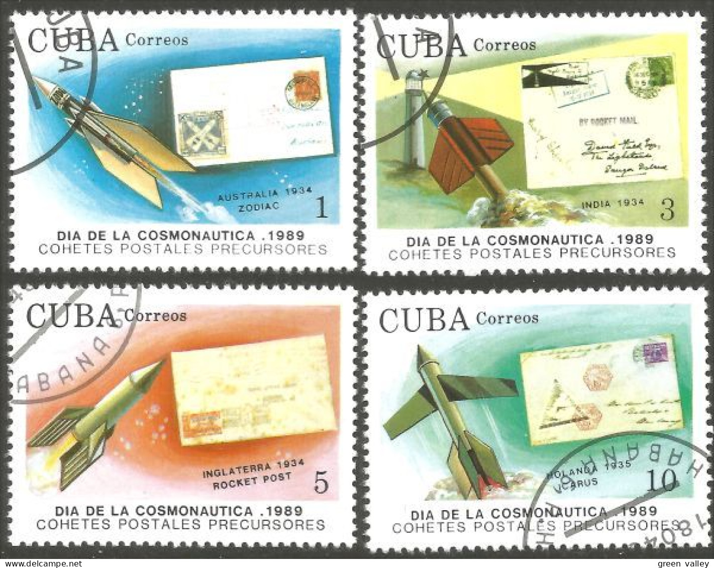 TT-3 Cuba Espace Space Fusée Rocket Stamps Timbres Briefmarken Francobollo Sellos - Timbres Sur Timbres