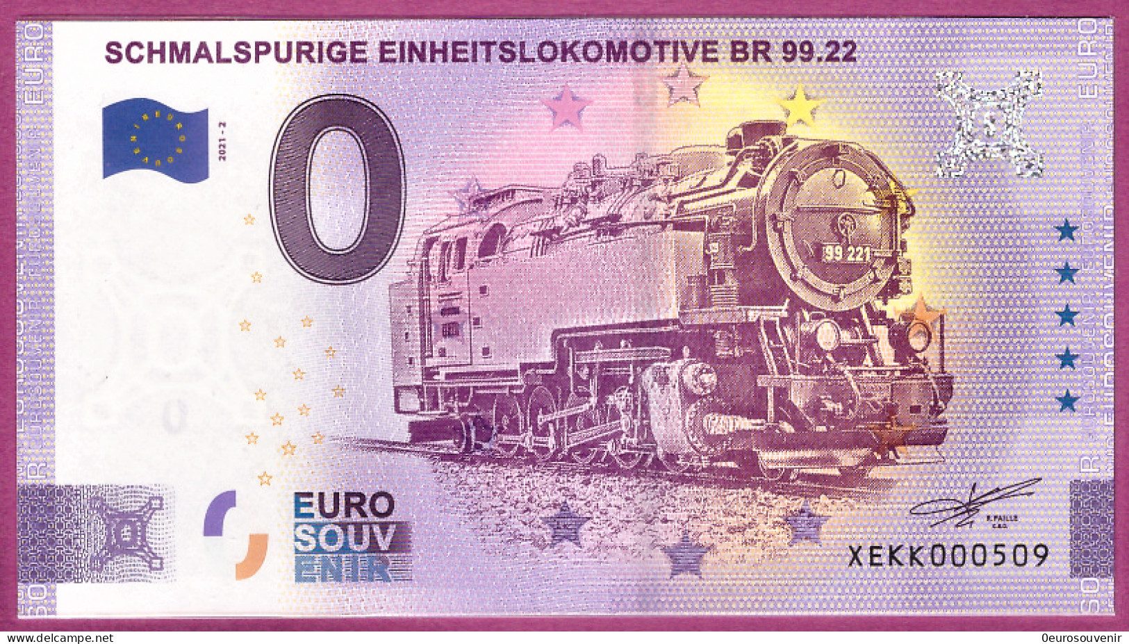 0-Euro XEKK 2021-2 SCHMALSPURIGE EINHEITSLOKOMOTIVE BR 99.22 - Private Proofs / Unofficial