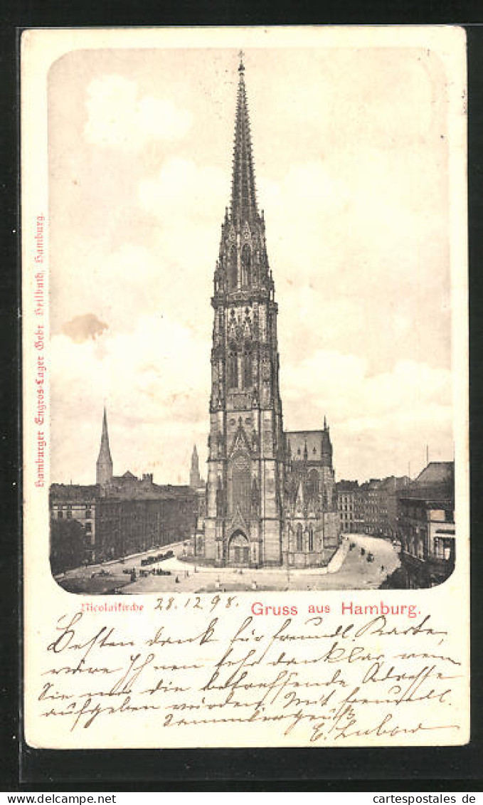 AK Hamburg, Nicolaikirche Aus Der Vogelschau  - Mitte