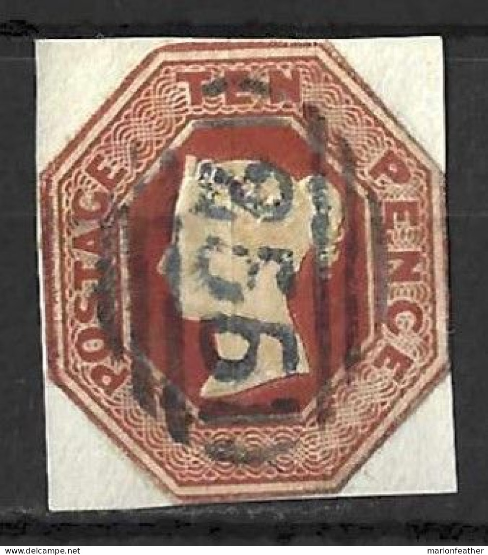 GB.....QUEEN VICTORIA...(1837-01..)..." 1870.."....EMBOSSED....10d..CTS MTD ON PAPER , LOOK LIKE 4 MARGIN.....USED. - Oblitérés