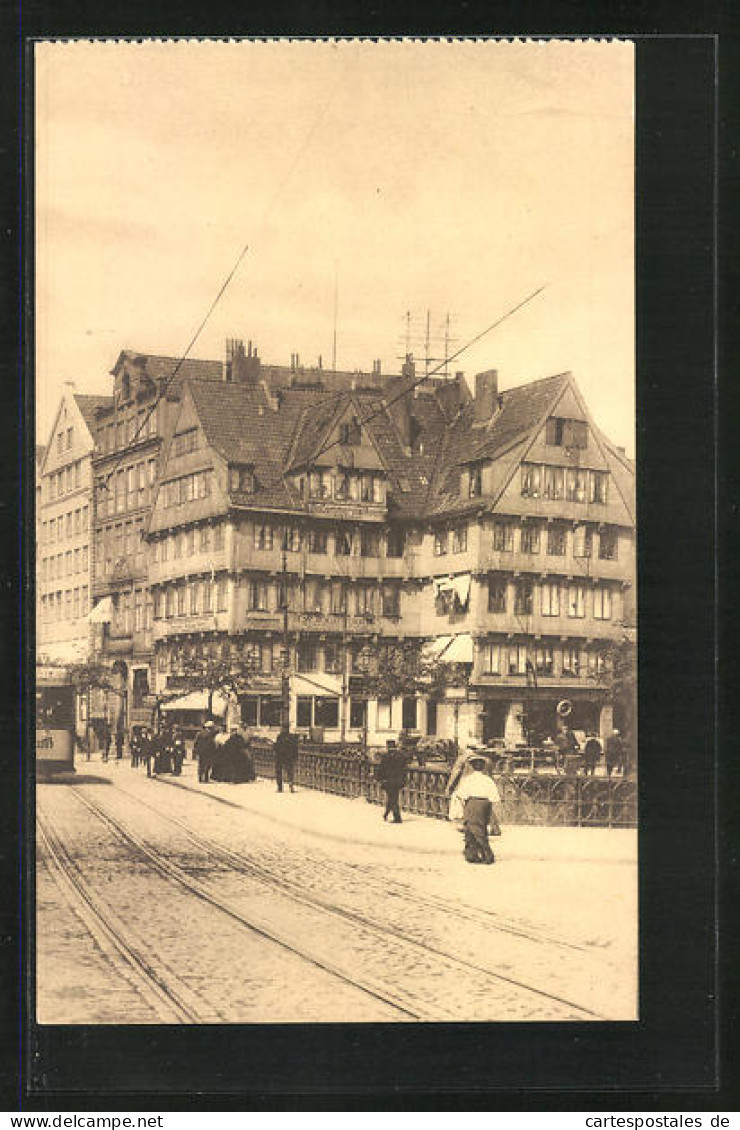 AK Hamburg, Roosenbrücke, Strassenbahn  - Mitte