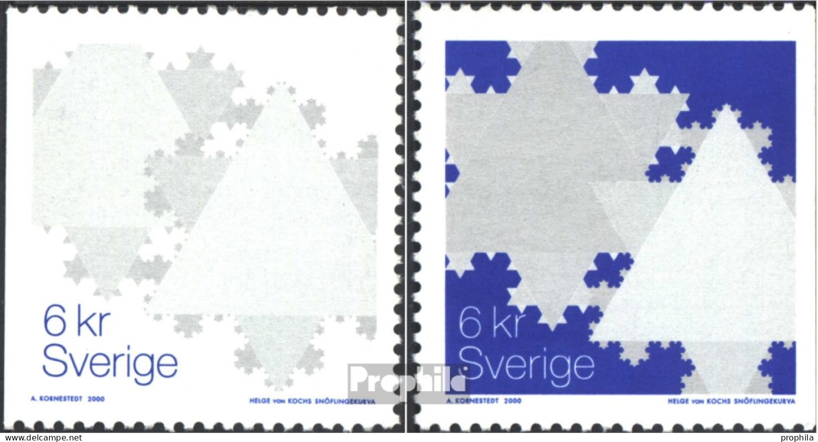 Schweden 2207-2208 (kompl.Ausg.) Postfrisch 2000 Schneeflocken - Neufs
