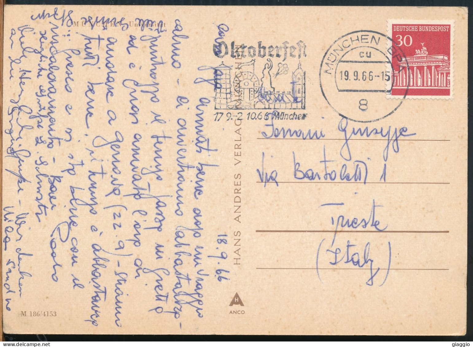°°° 31066 - GERMANY - MUNCHEN - UNIVERSITAT - 1966 With Stamps °°° - Muenchen