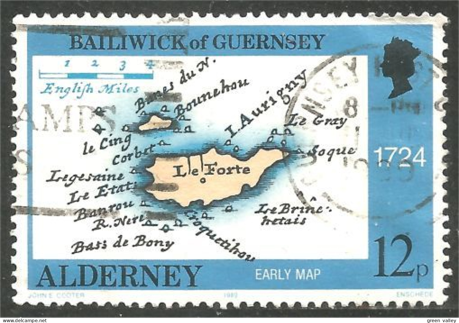 Ca-38 Alderney Aurigny Carte Map Cartina Karte Mapa Kaart - Geografía