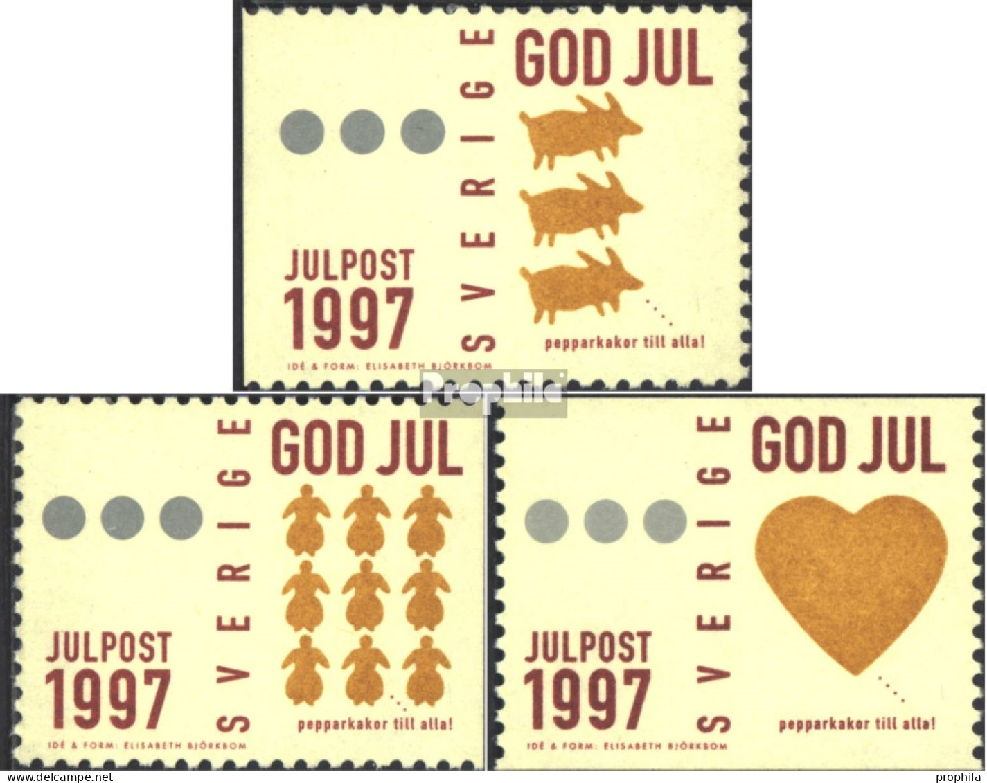 Schweden 2029-2031 (kompl.Ausg.) Postfrisch 1997 Pfefferkuchenfiguren - Nuevos