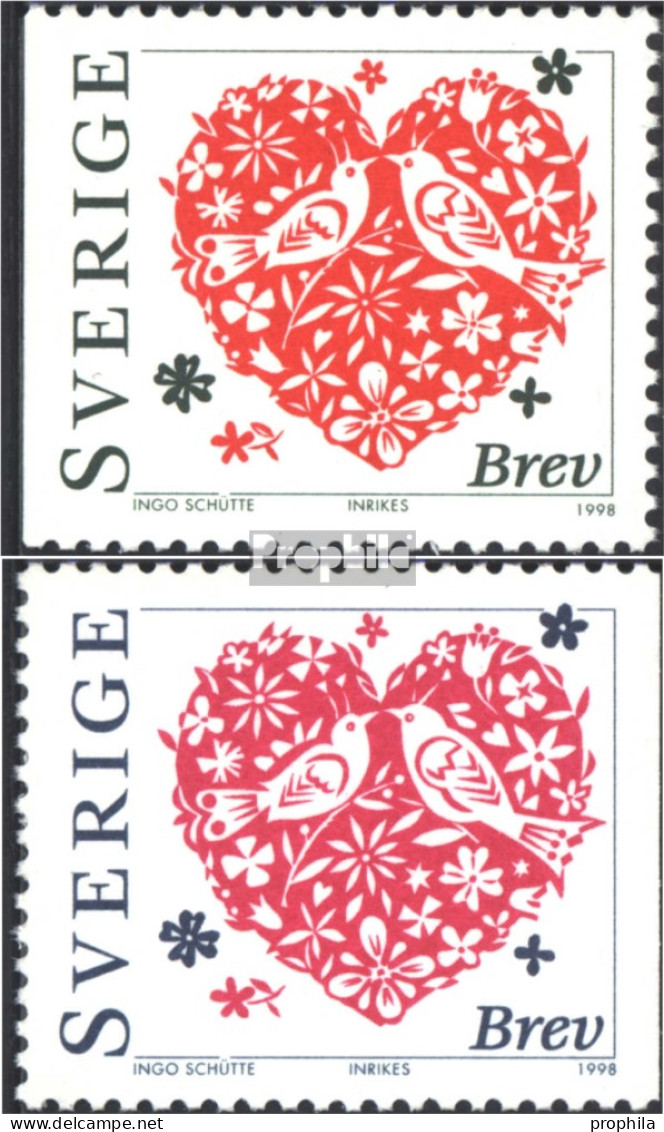 Schweden 2034-2035 (kompl.Ausg.) Postfrisch 1998 Valentinstag - Unused Stamps