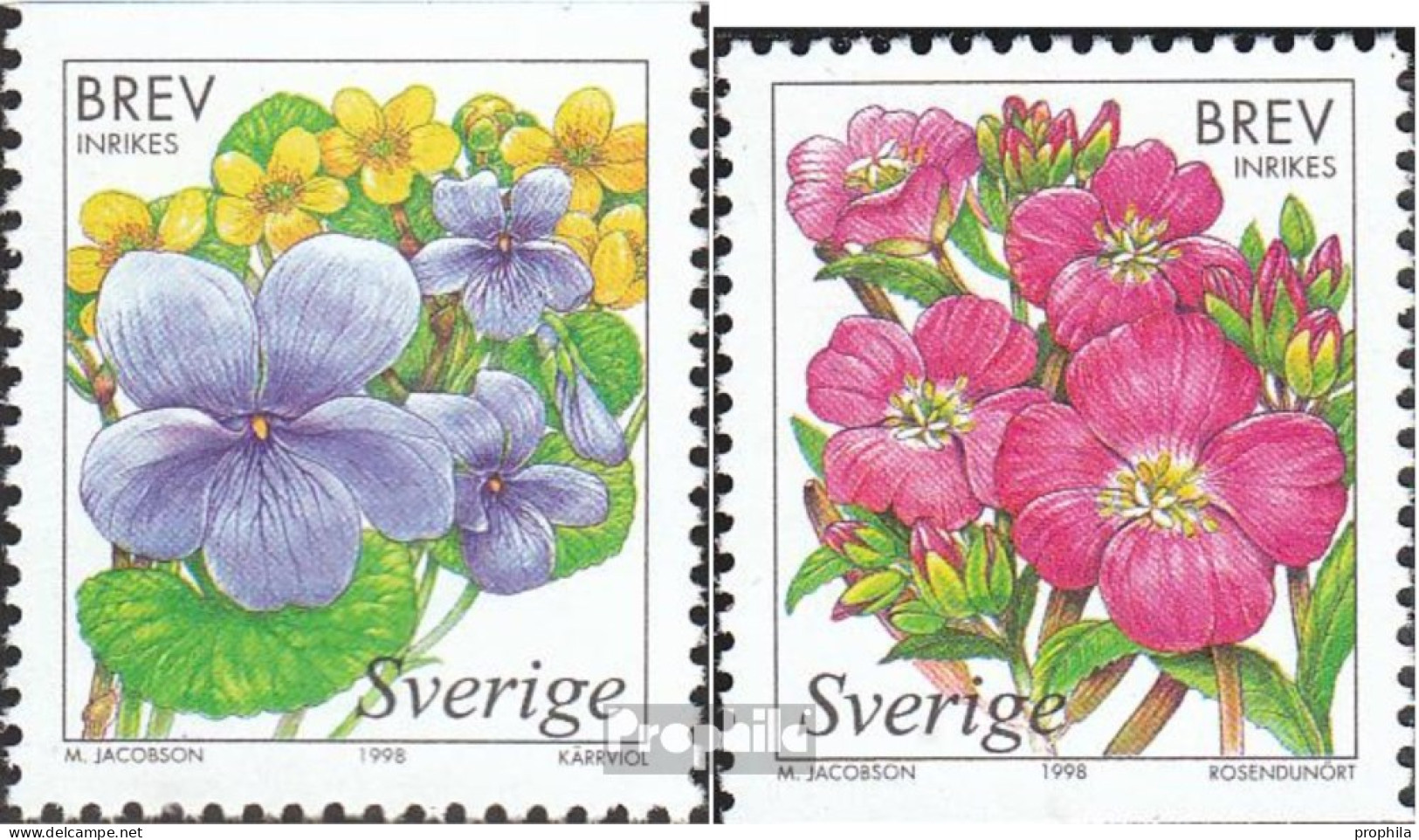 Schweden 2060-2061 (kompl.Ausg.) Postfrisch 1998 Moorblumen - Ungebraucht